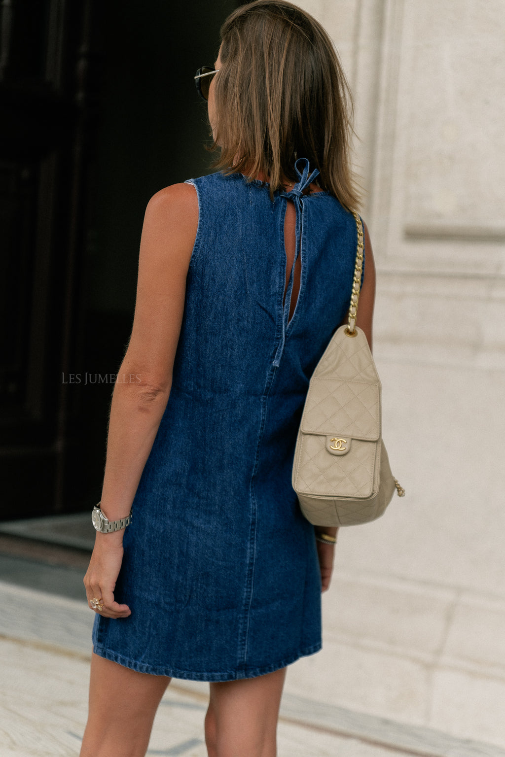 Demi short denim dress dark blue