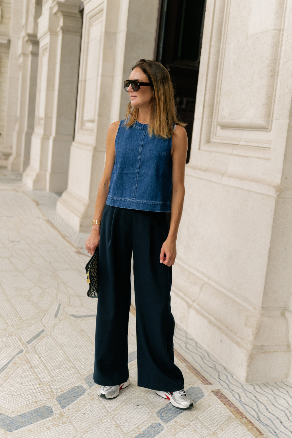 Lucy SL denim top dark blue
