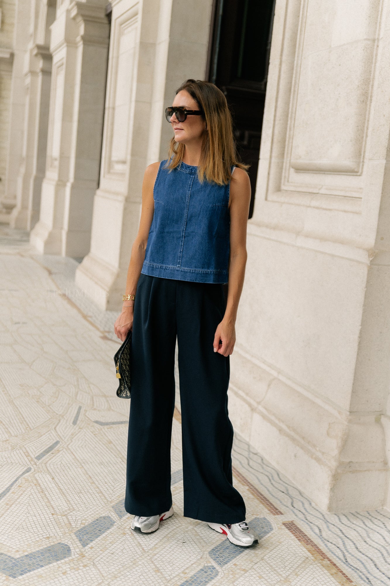 Lucy SL denim top dark blue