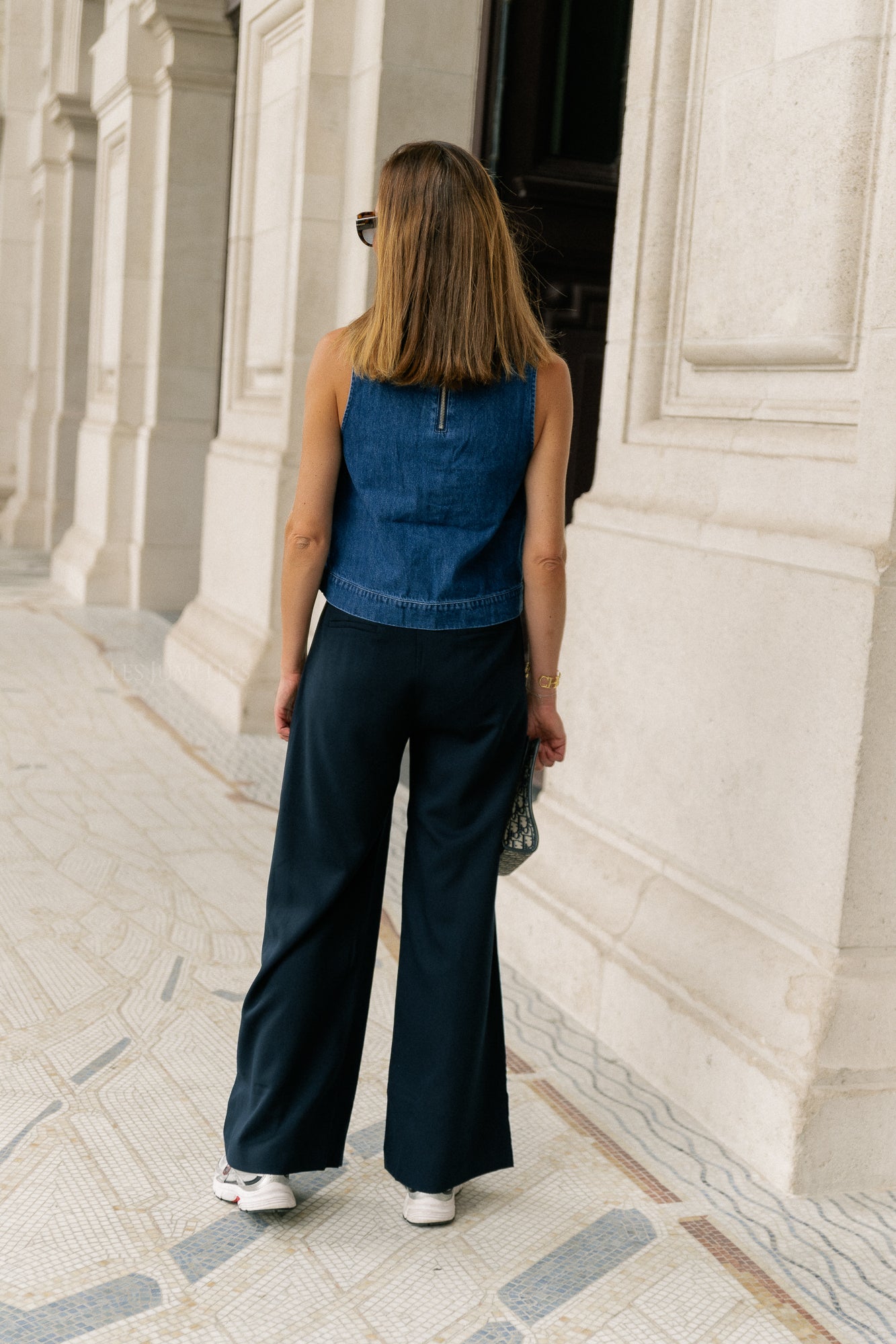 Lucy SL denim top dark blue