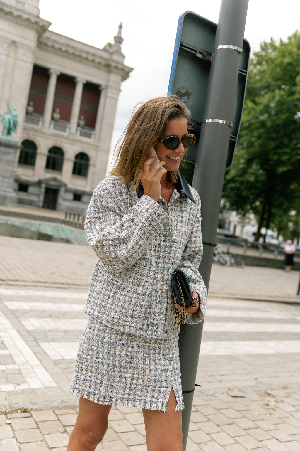 Xina jacket off white/grey tweed