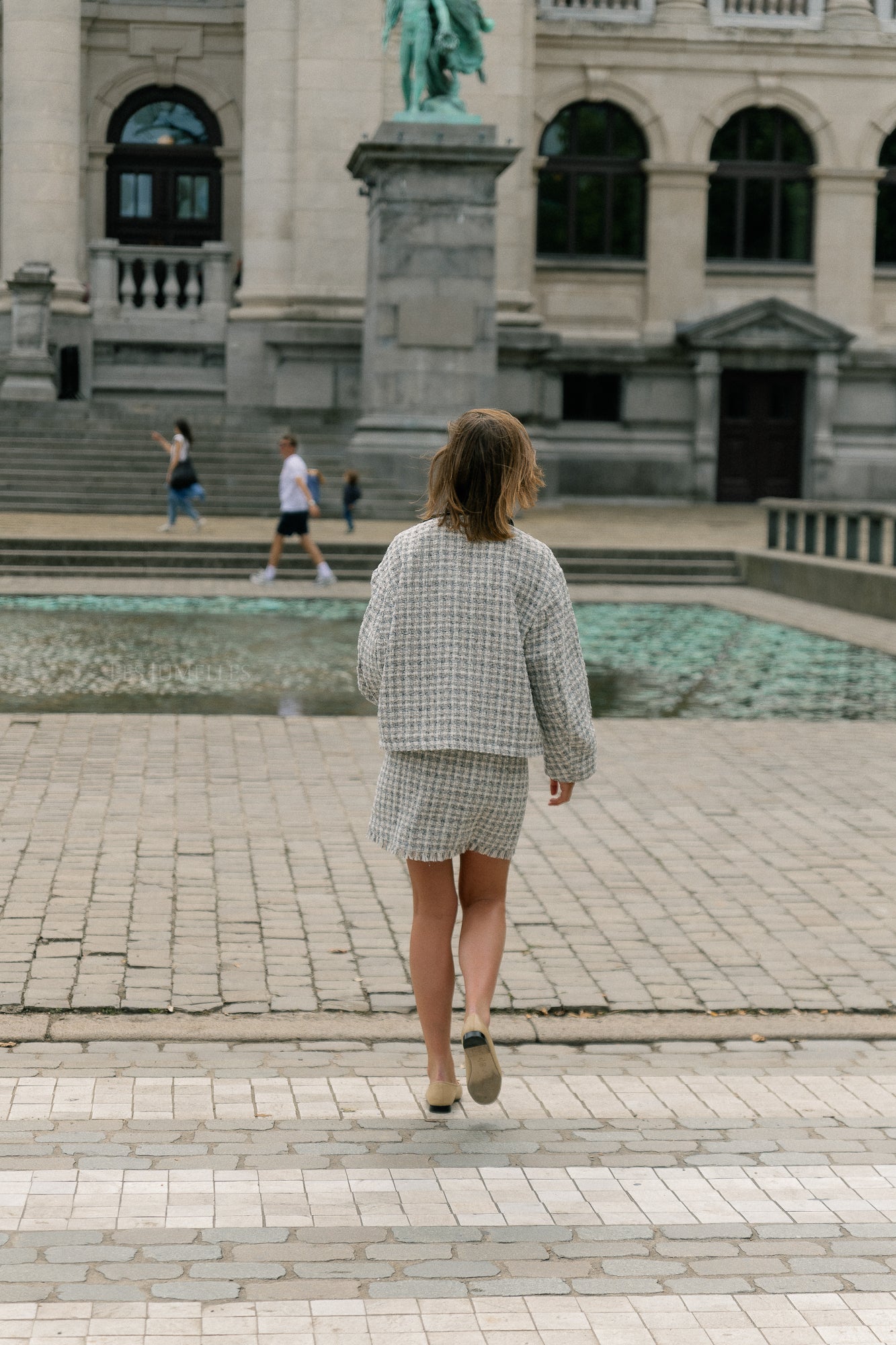 Ellinor skirt off white/ grey tweed
