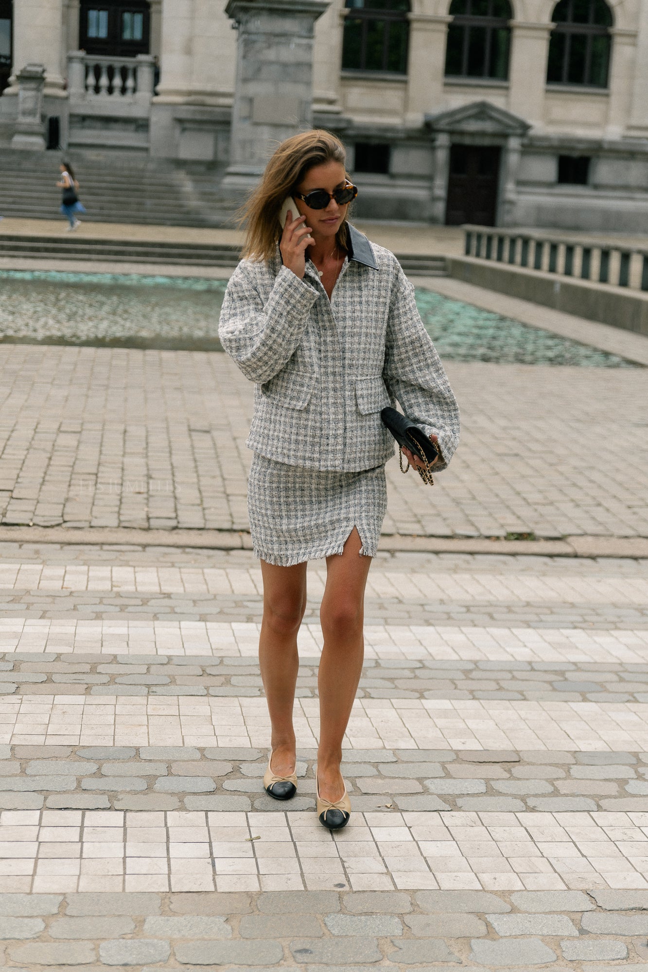 Xina jacket off white/grey tweed