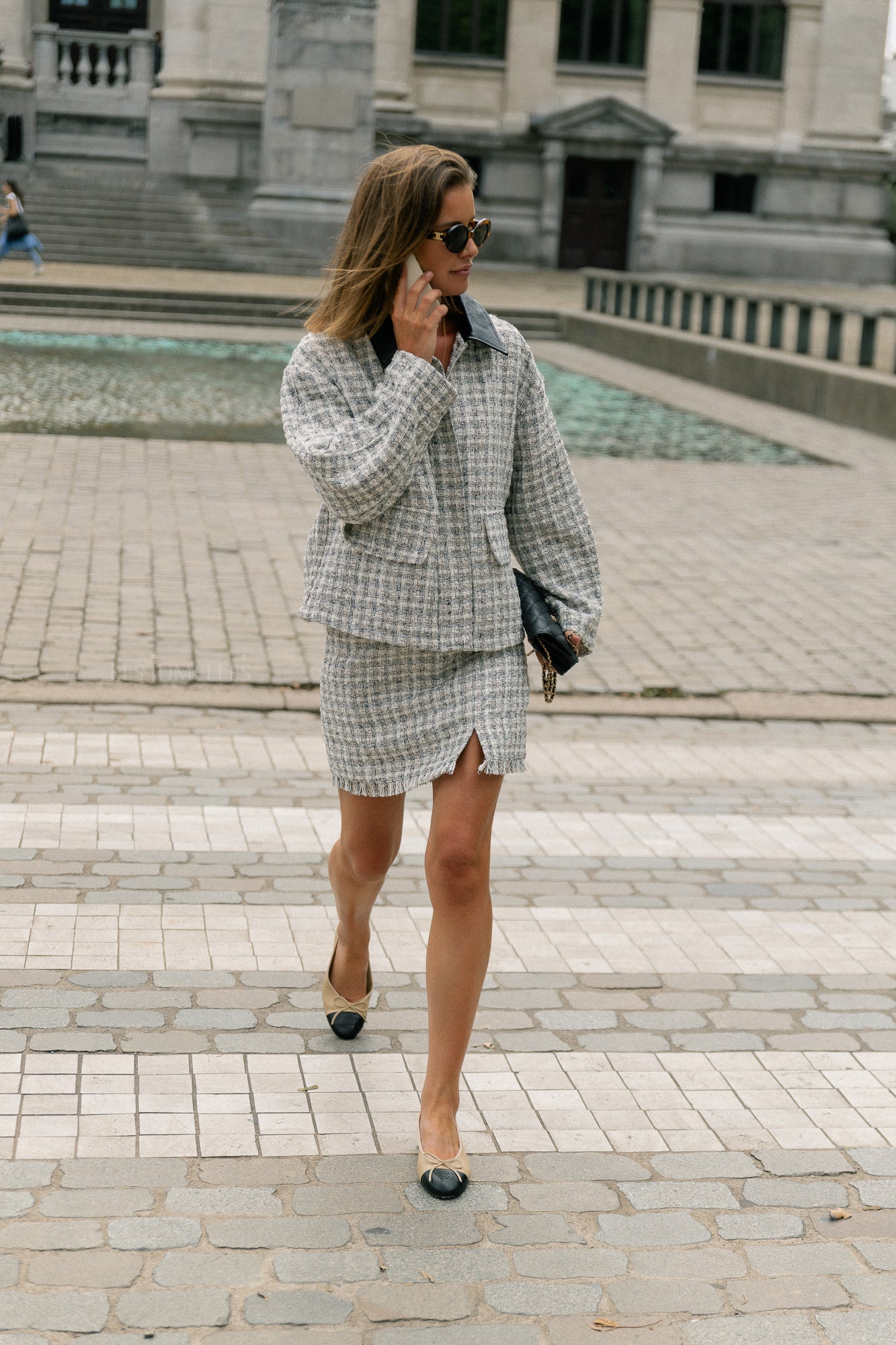 Xina jacket off white/grey tweed