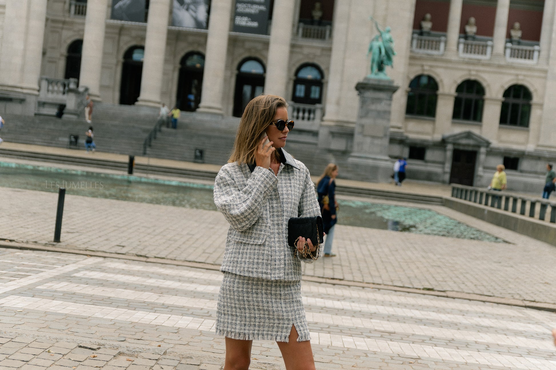 Xina jacket off white/grey tweed
