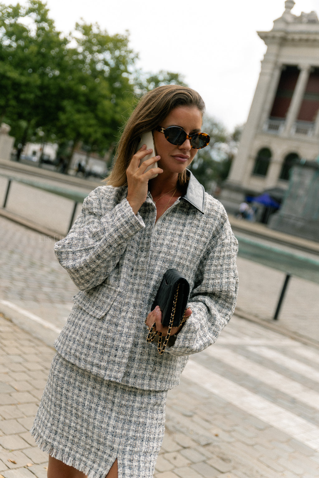 Xina jacket off white/grey tweed