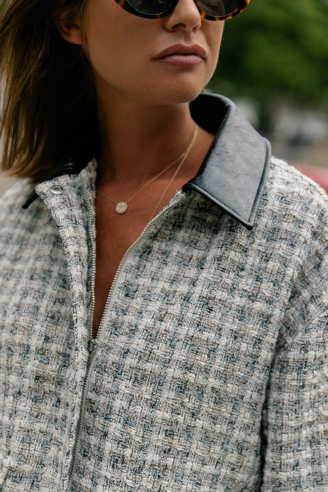Xina jacket off white/grey tweed