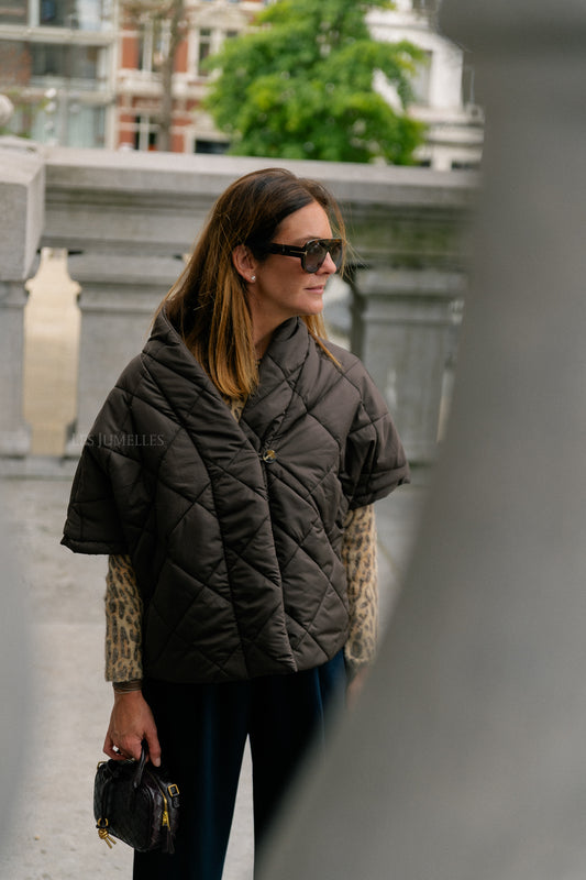 Les Jumelles Naomy padded jacket dark brown