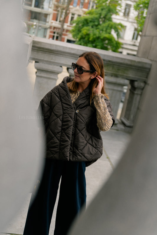 Les Jumelles Naomy padded jacket dark brown