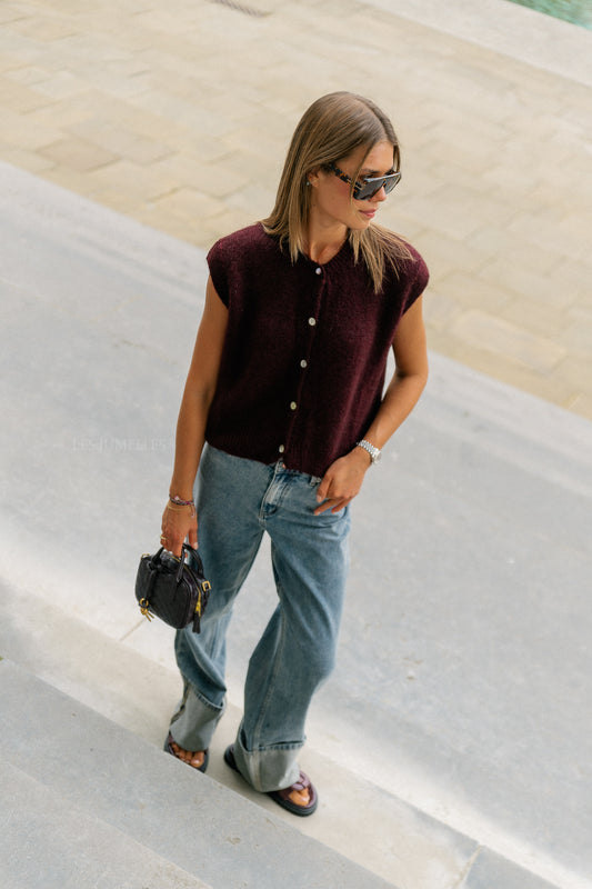 Les Jumelles Lynn SL cardigan burgundy