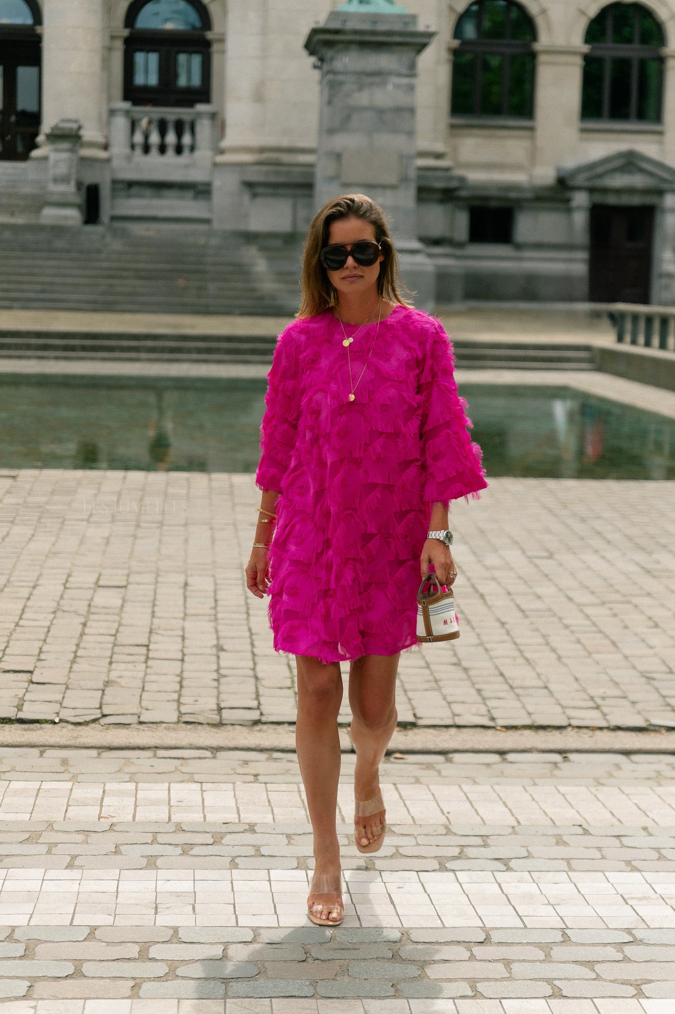 YASDio 3/4 short dress rose violet