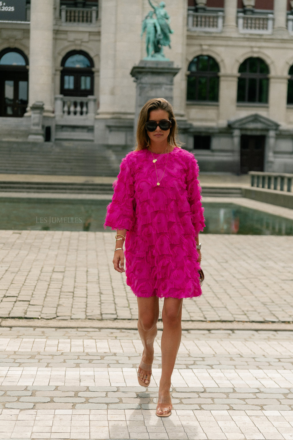 YASDio 3/4 short dress rose violet