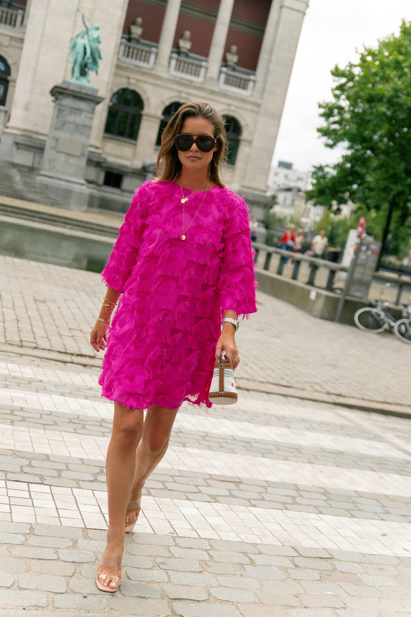 YASDio 3/4 short dress rose violet