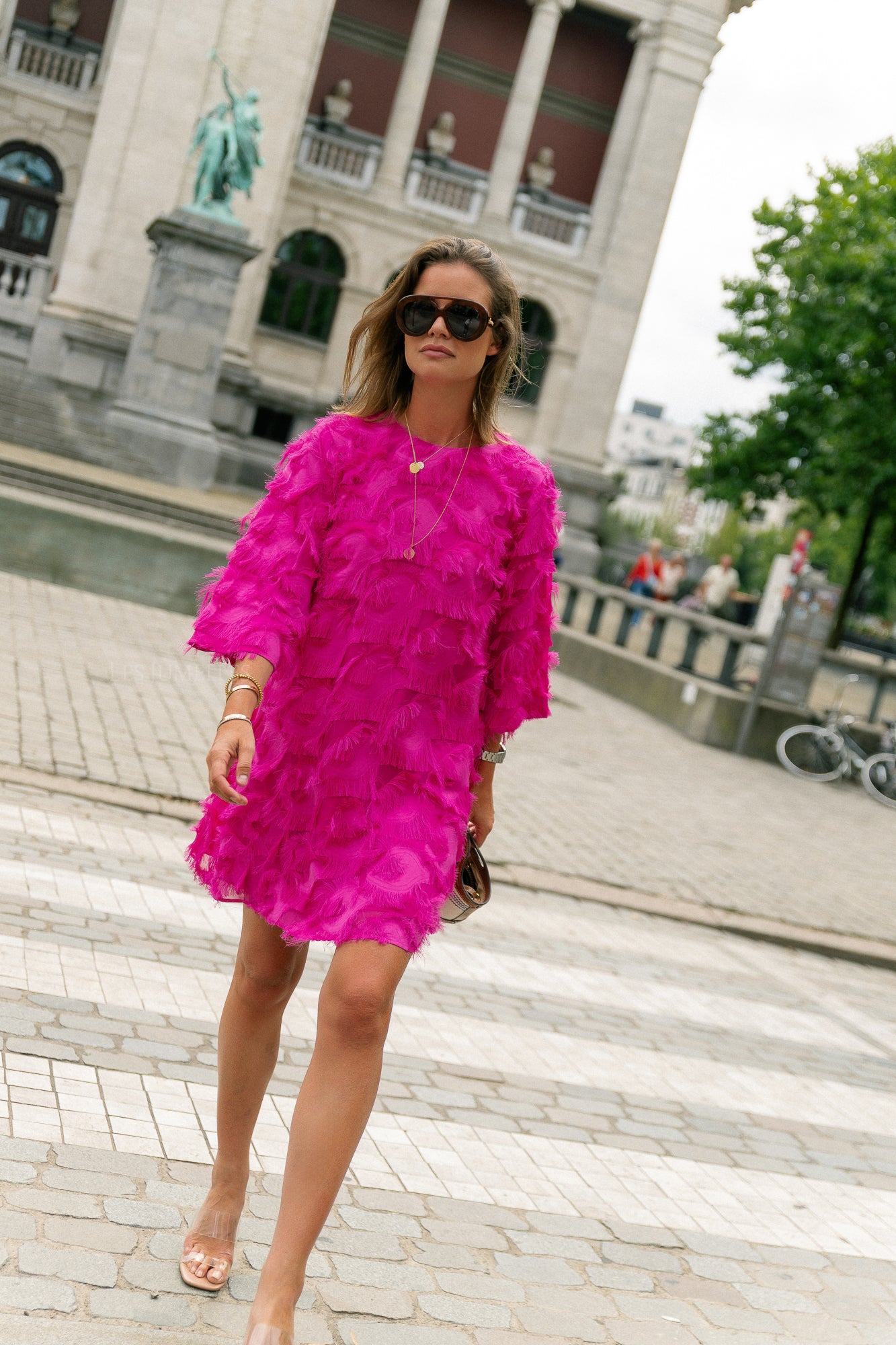 YASDio 3/4 short dress rose violet