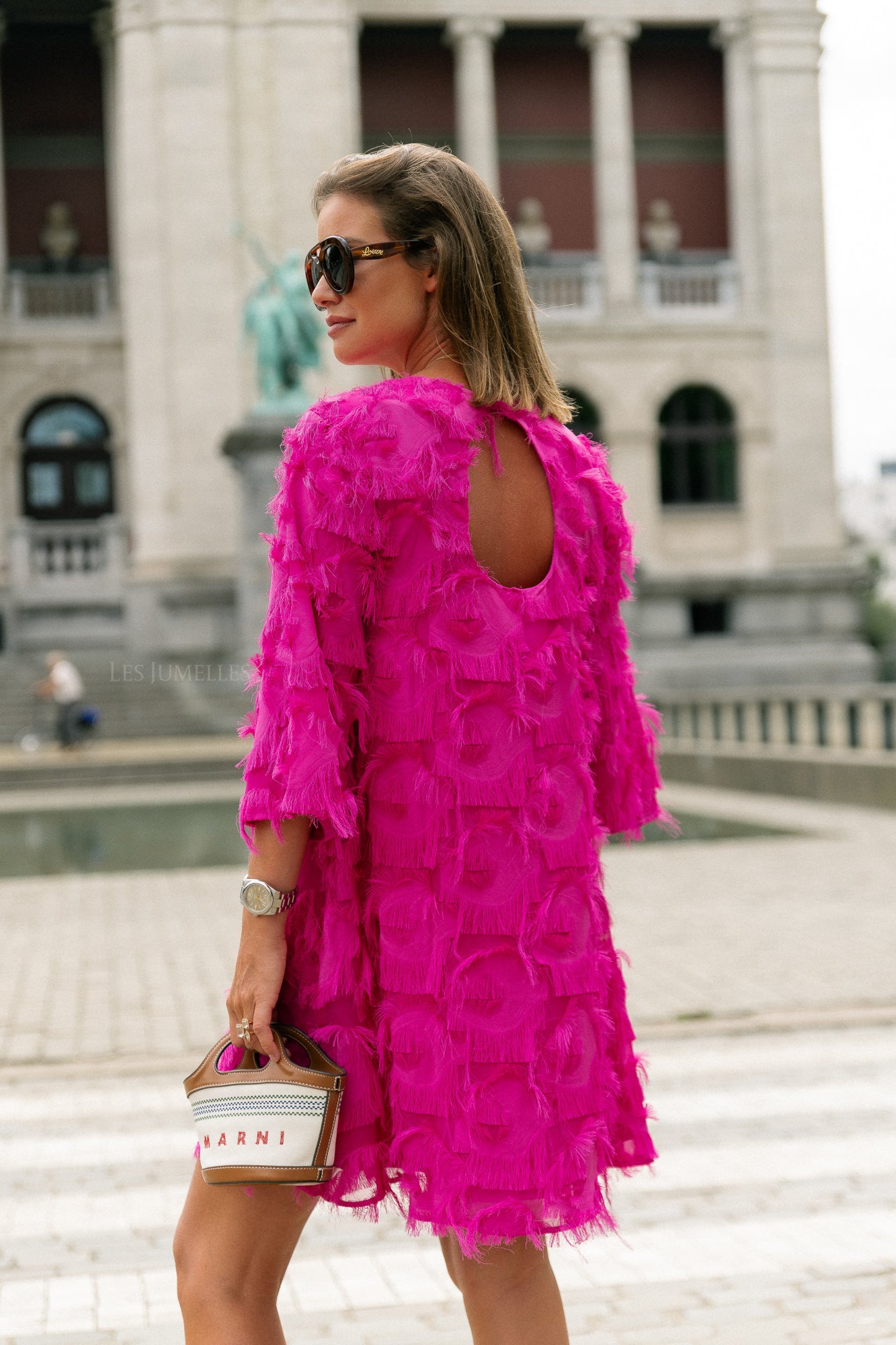 YASDio 3/4 short dress rose violet