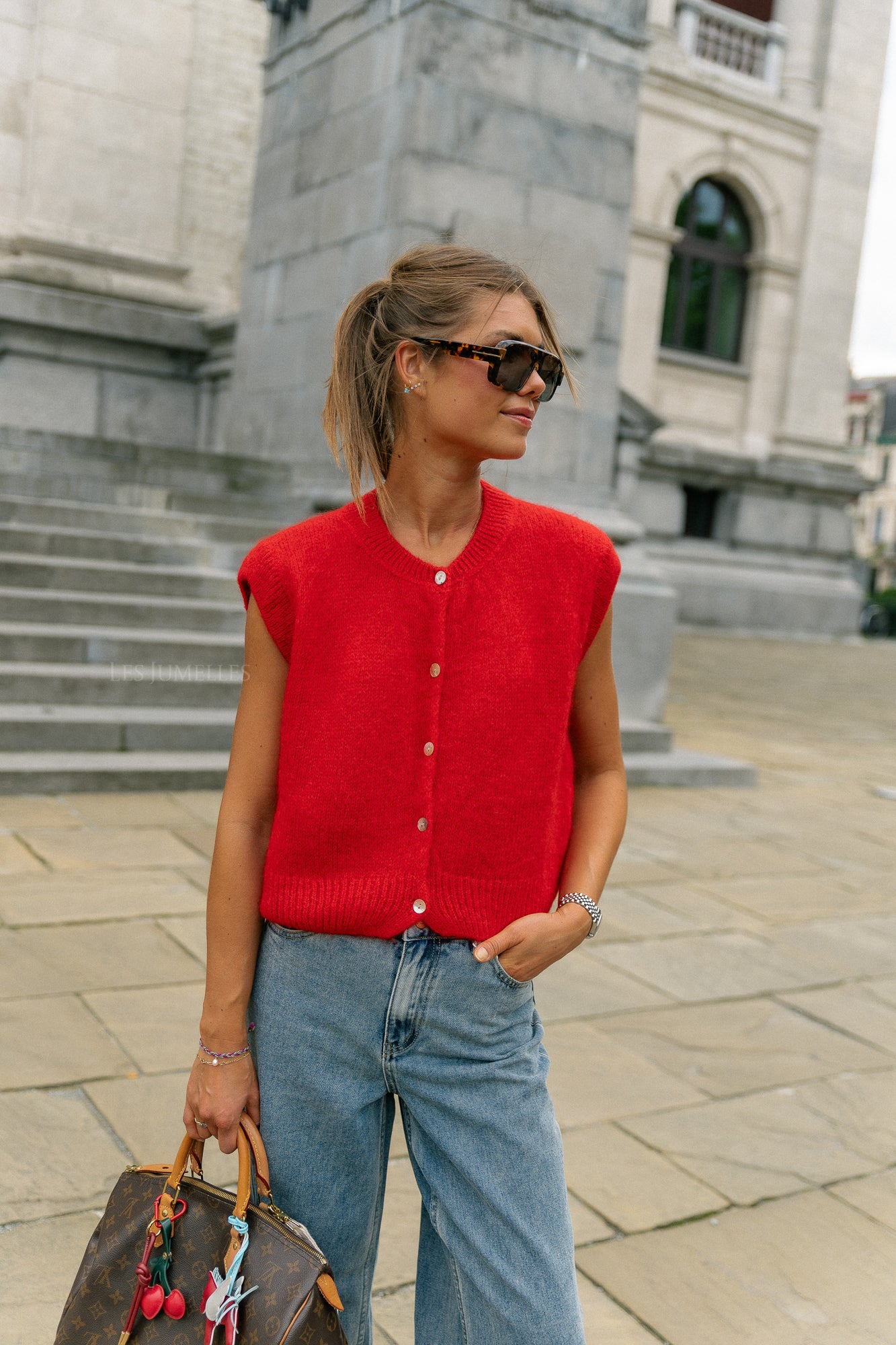 Lynn SL cardigan fiery red