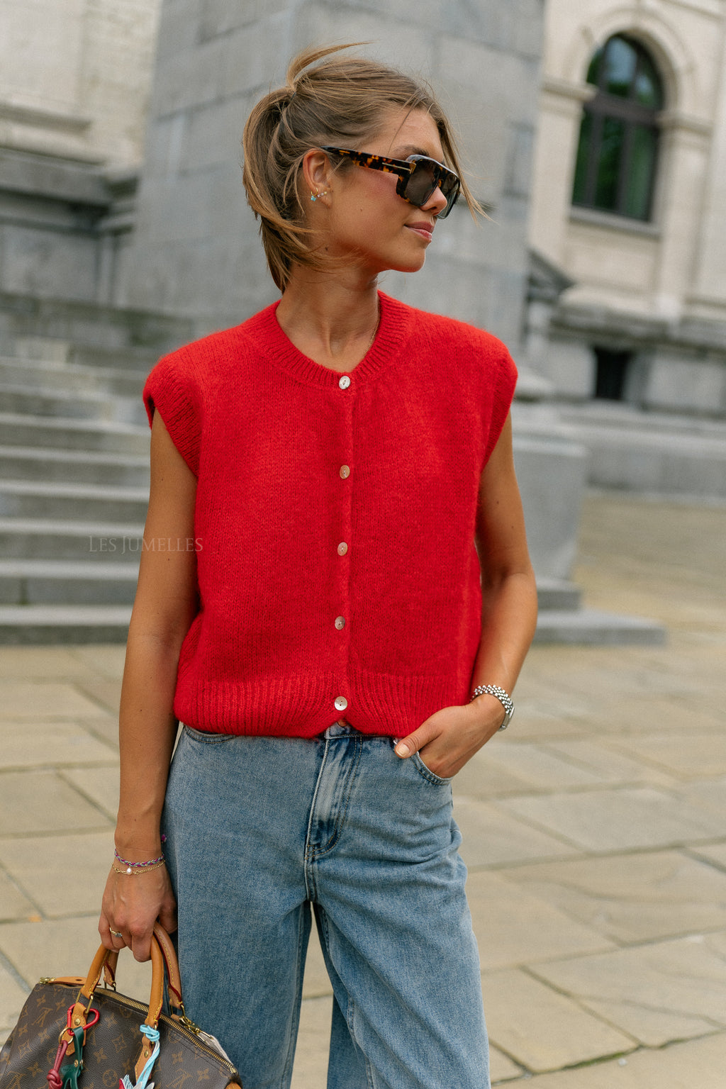 Lynn SL cardigan fiery red
