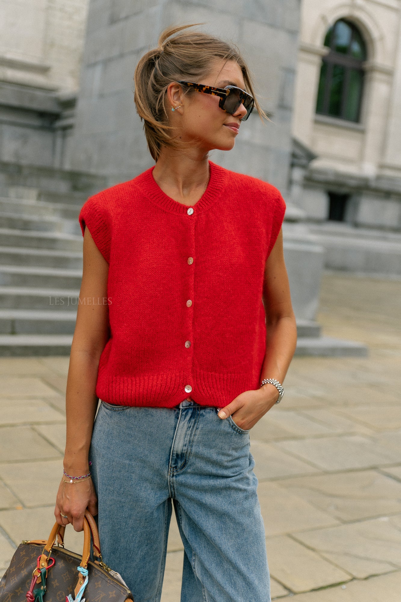 Lynn SL cardigan fiery red