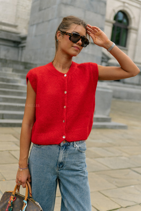 Les Jumelles Lynn SL cardigan fiery red