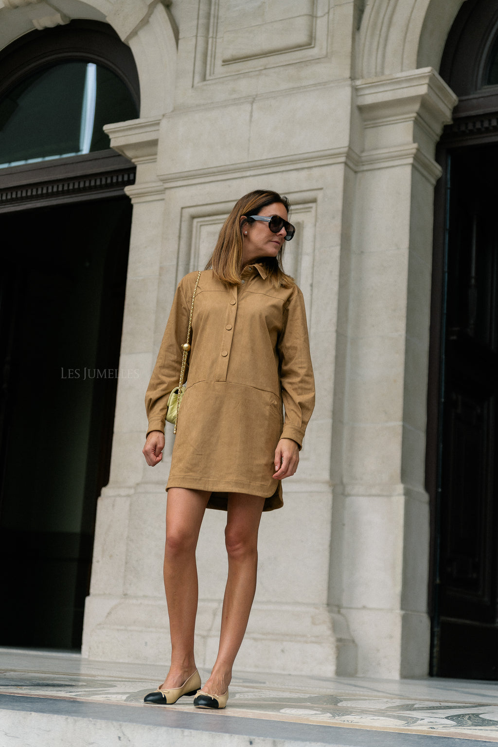 Cliff short dress camel