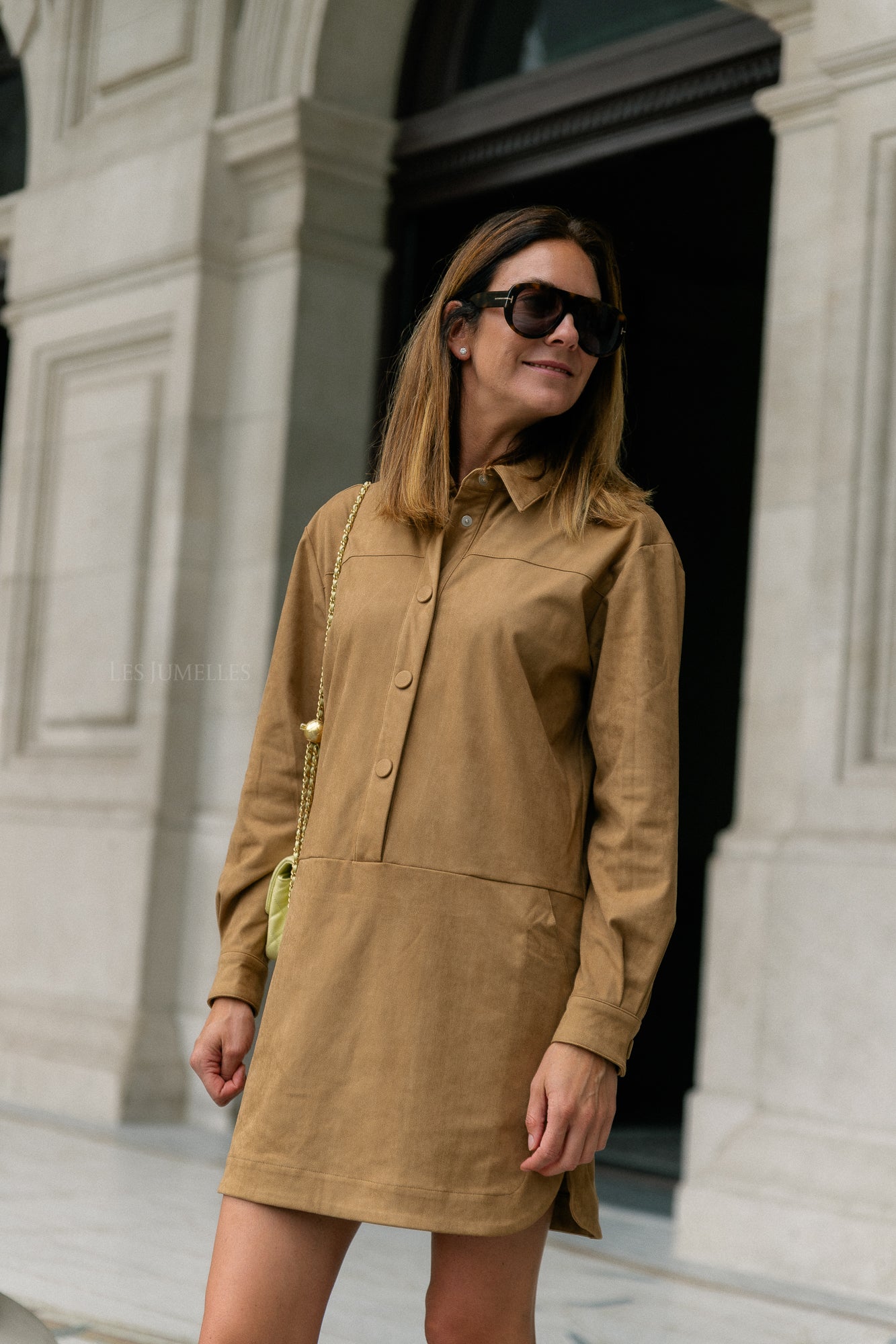 Cliff short dress camel