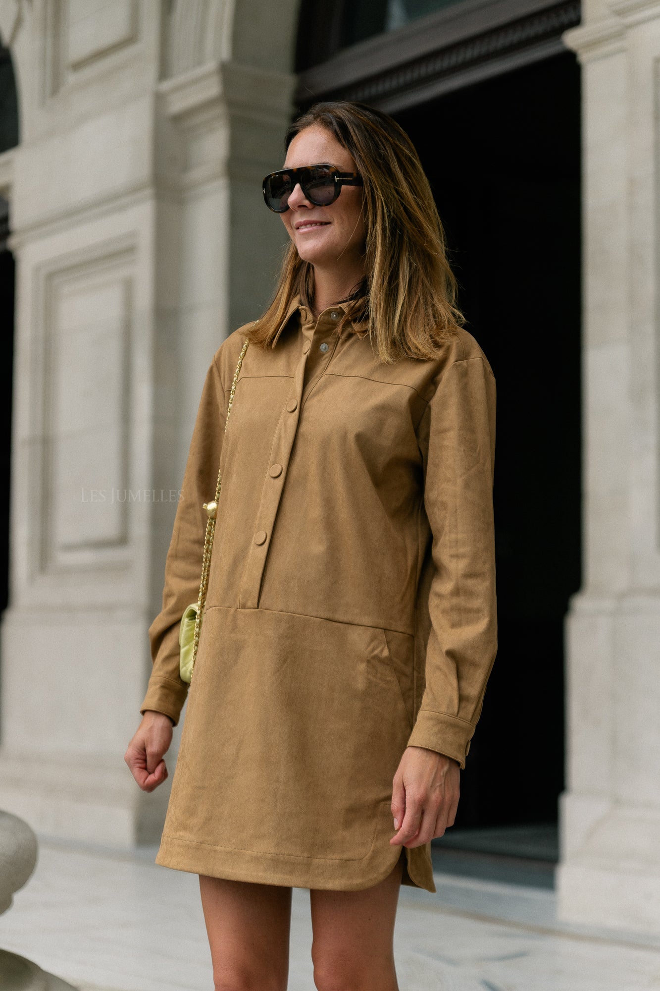 Cliff short dress camel