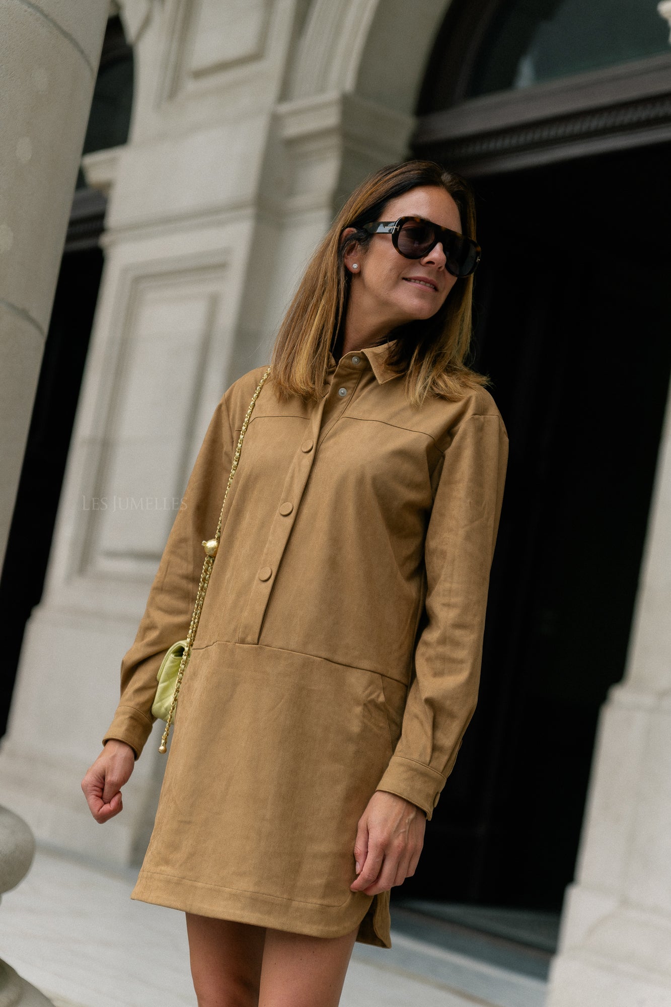Cliff short dress camel