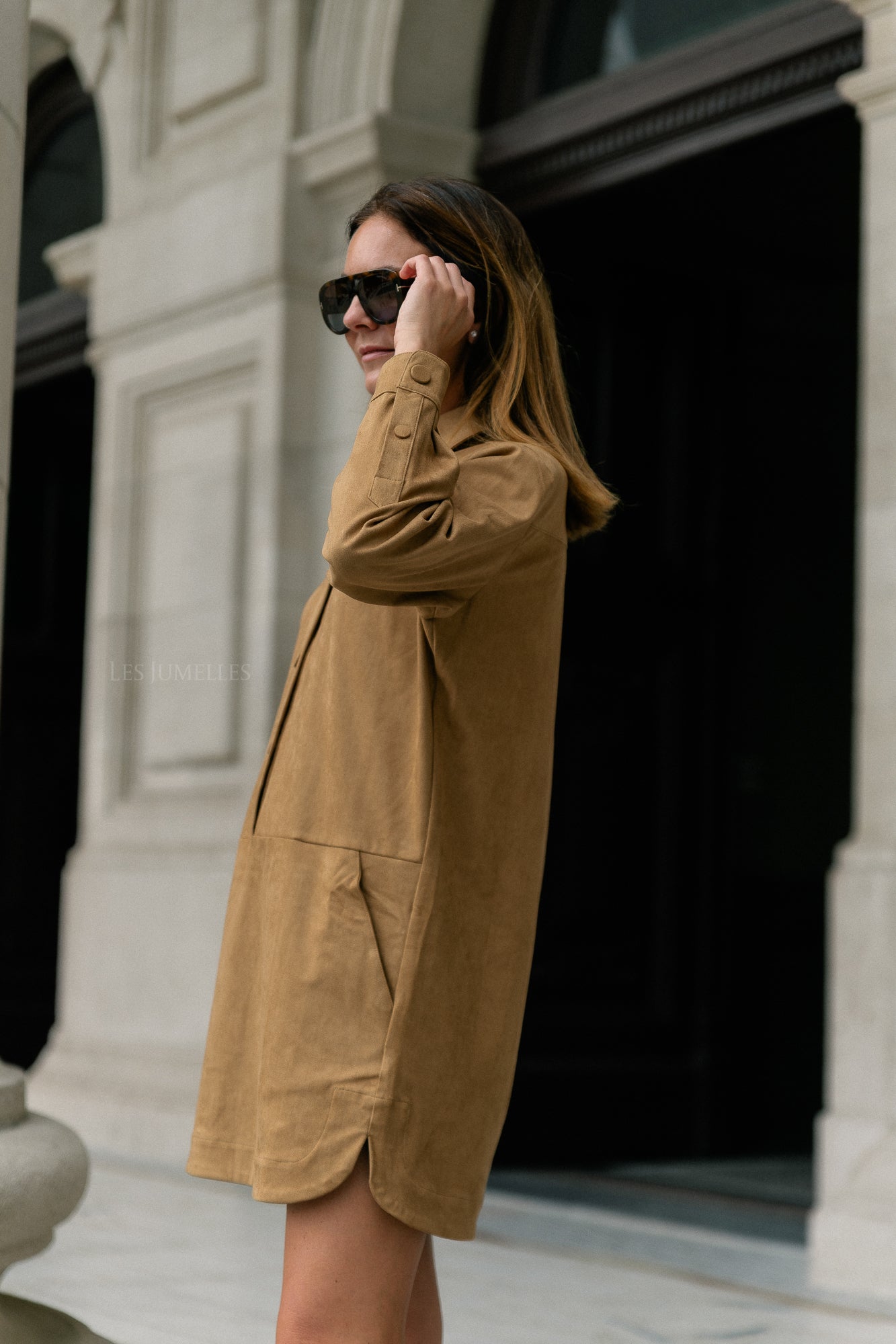 Cliff short dress camel