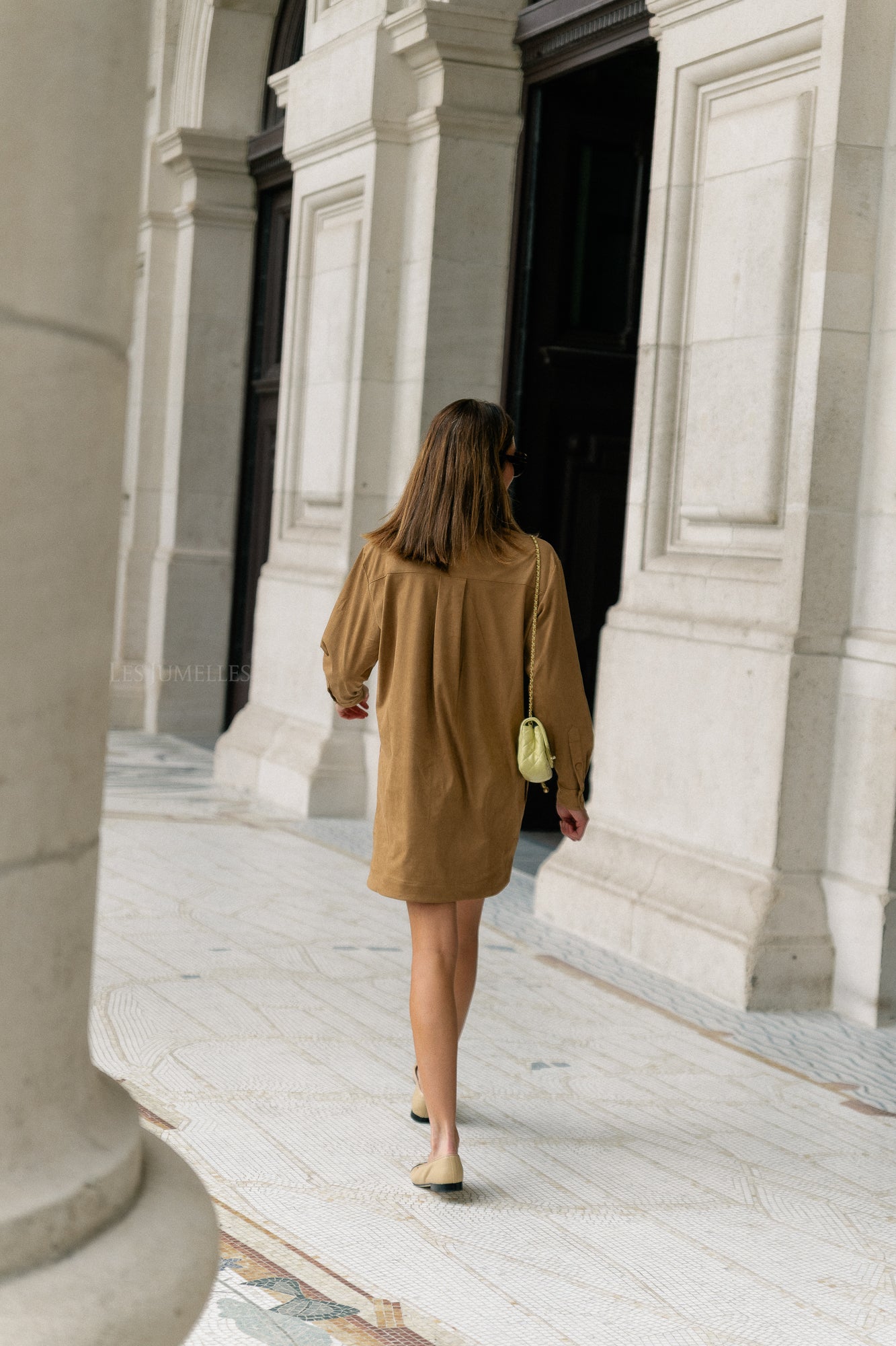 Cliff short dress camel