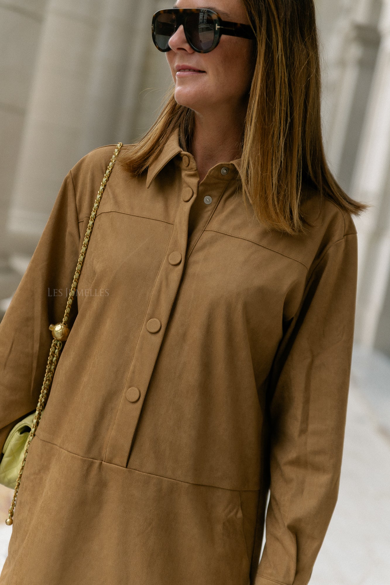 Cliff short dress camel