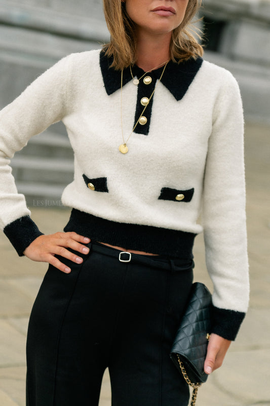 Les Jumelles Pacival pull off white