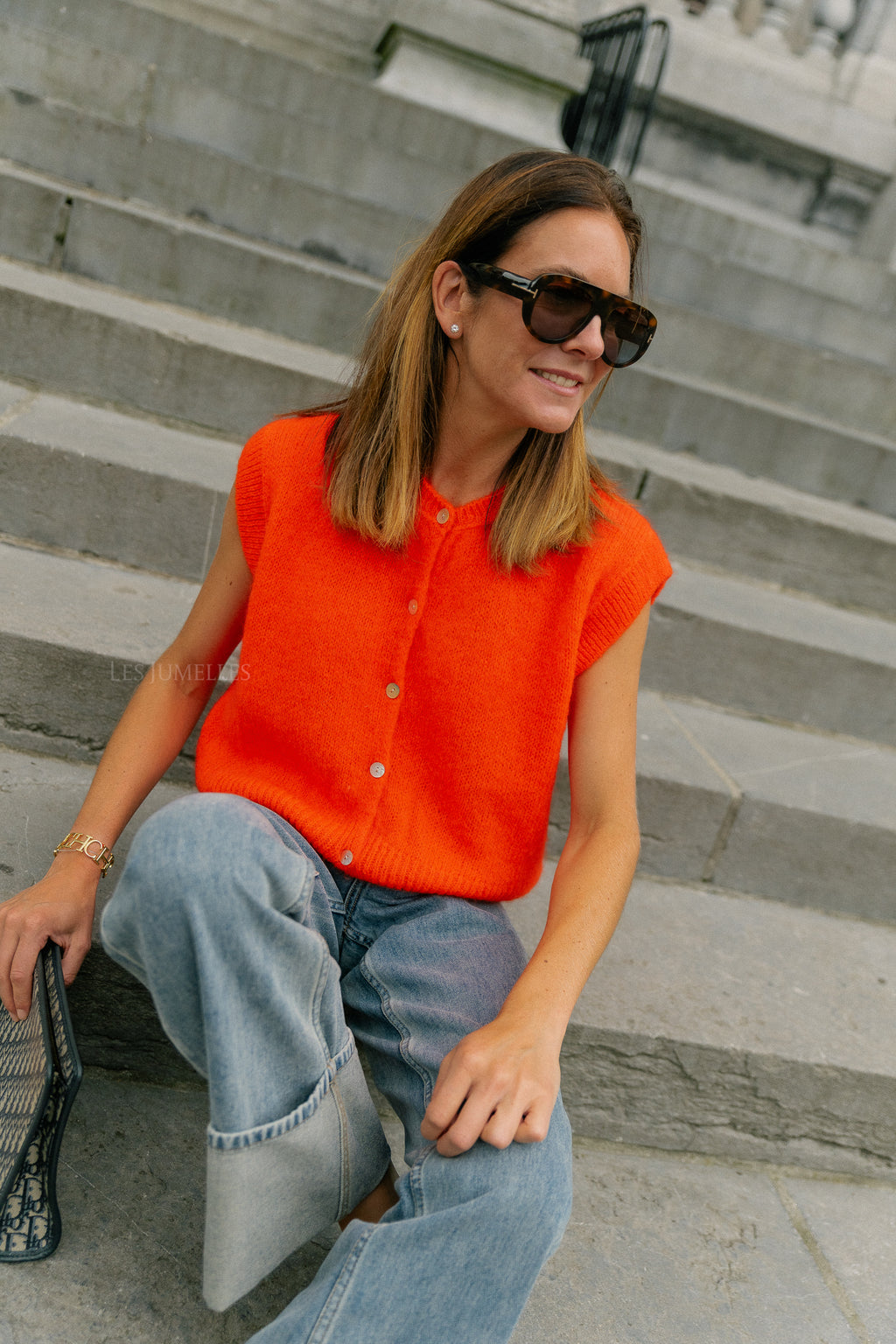 Lynn SL cardigan neon orange