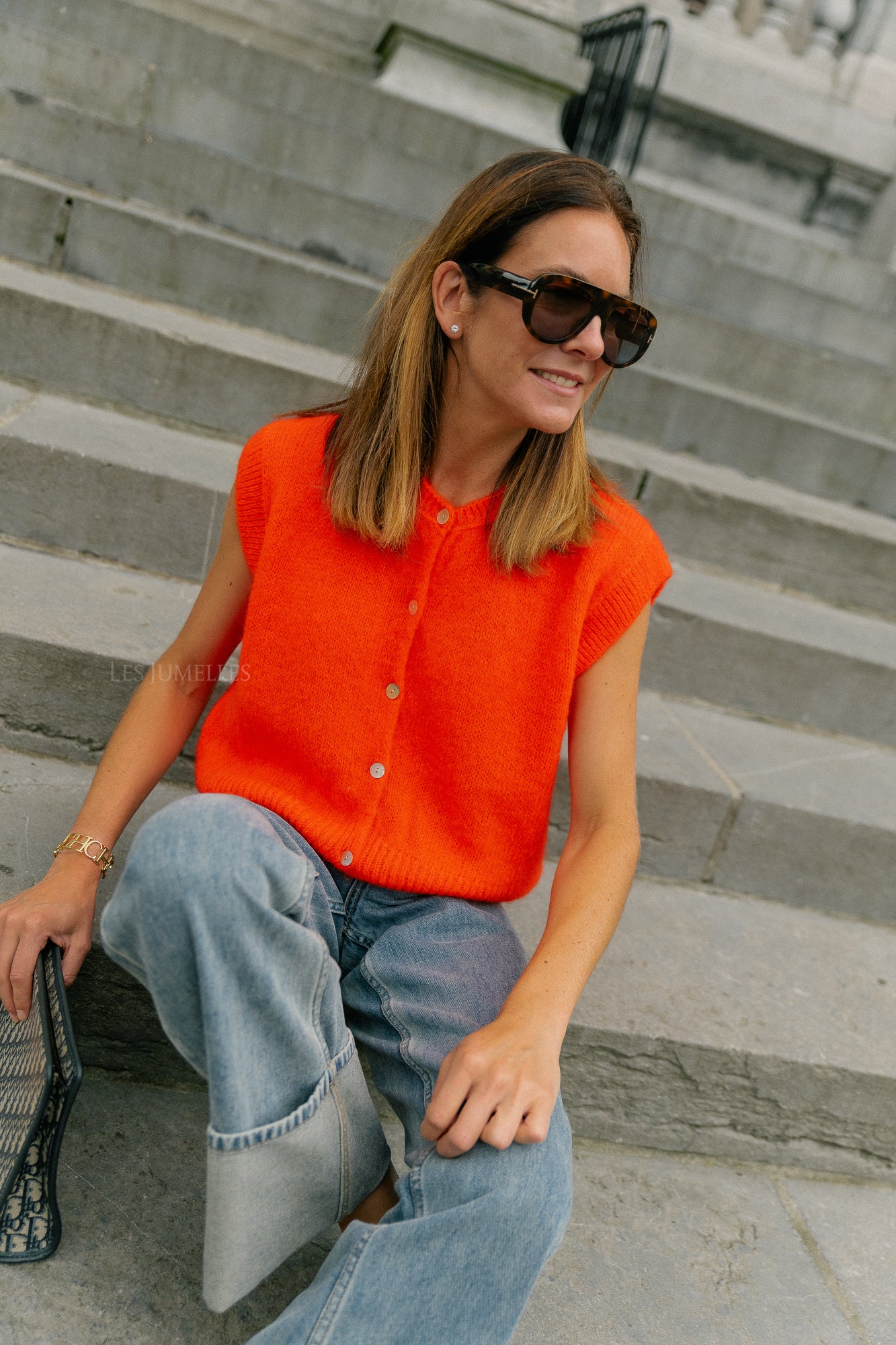 Lynn SL cardigan neon orange