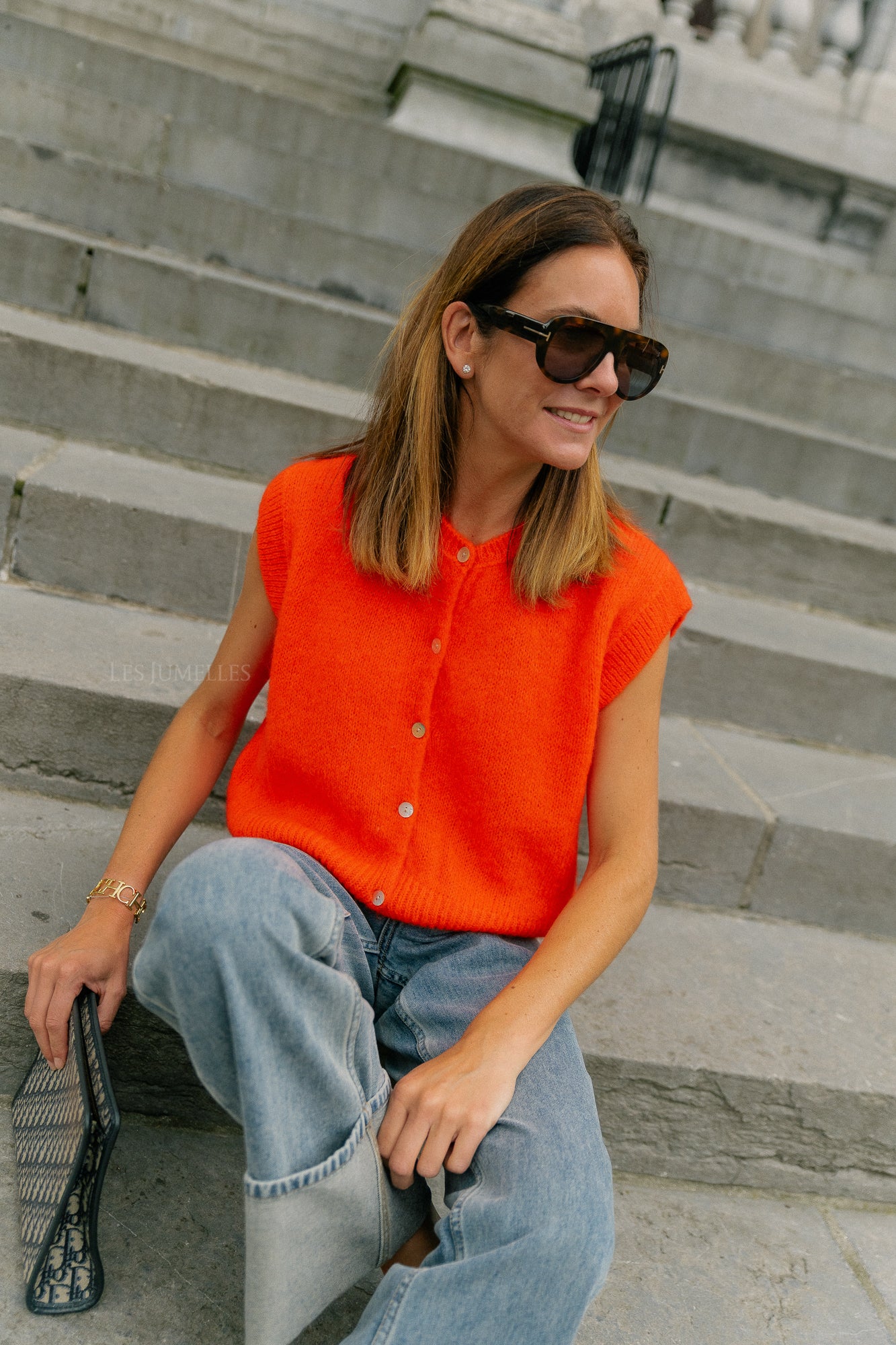 Lynn SL cardigan neon orange