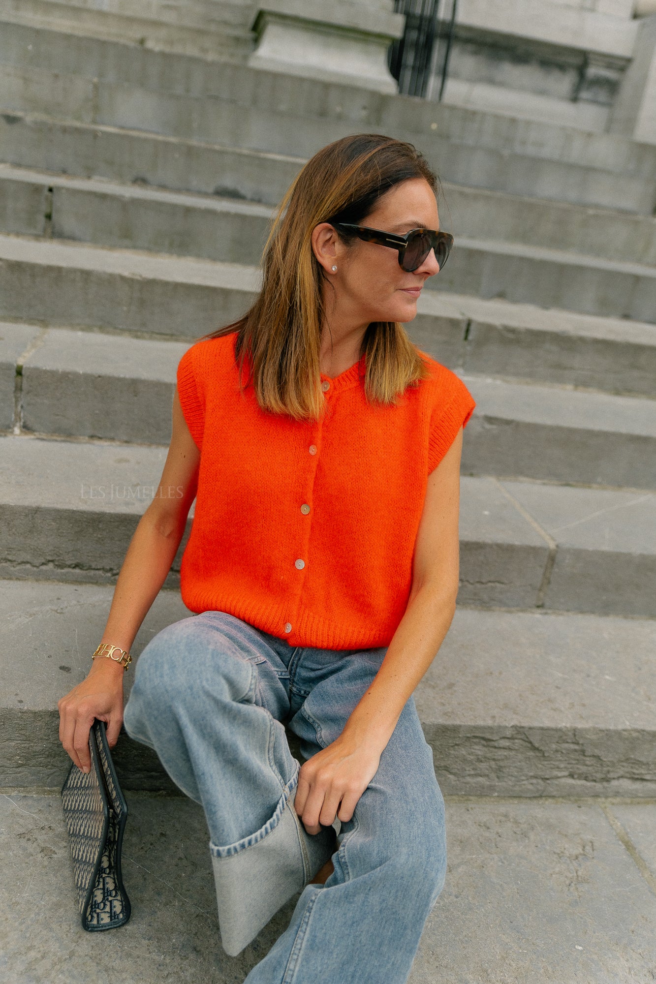 Lynn SL cardigan neon orange