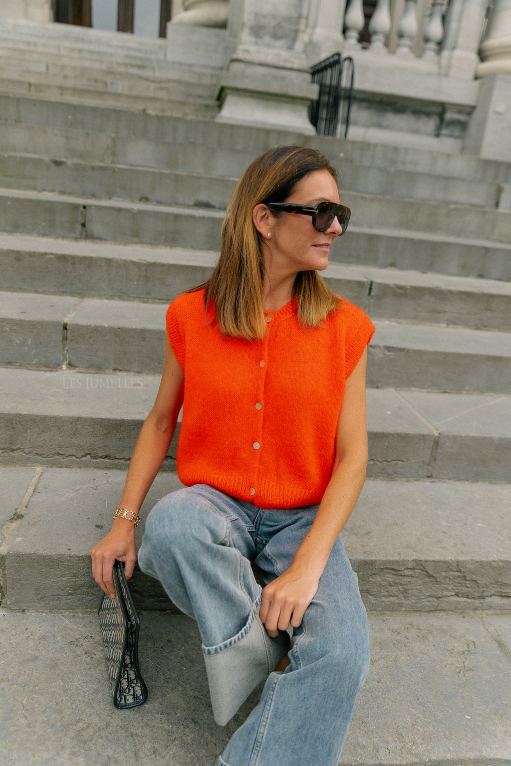 Lynn SL cardigan neon orange