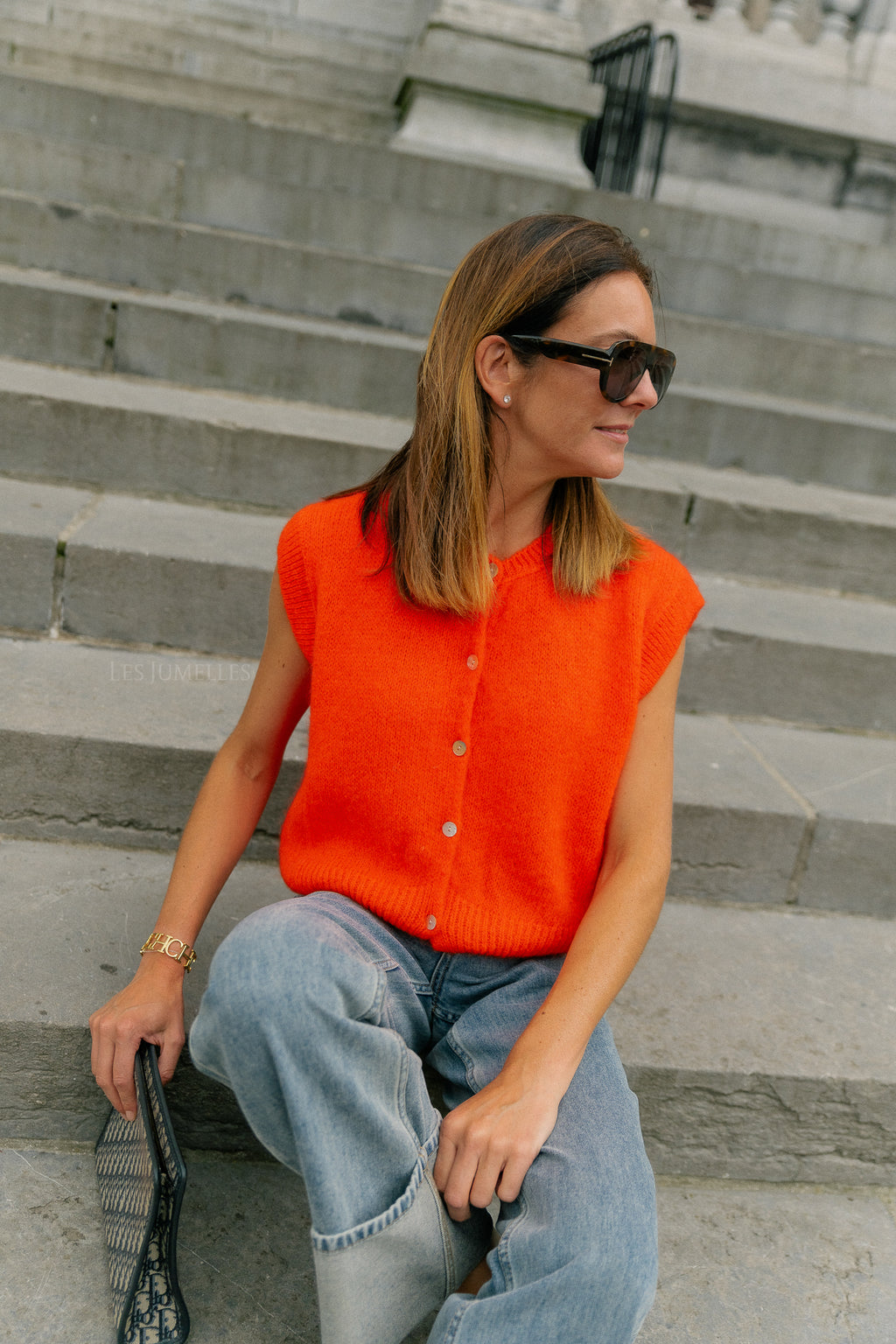 Lynn SL cardigan neon orange