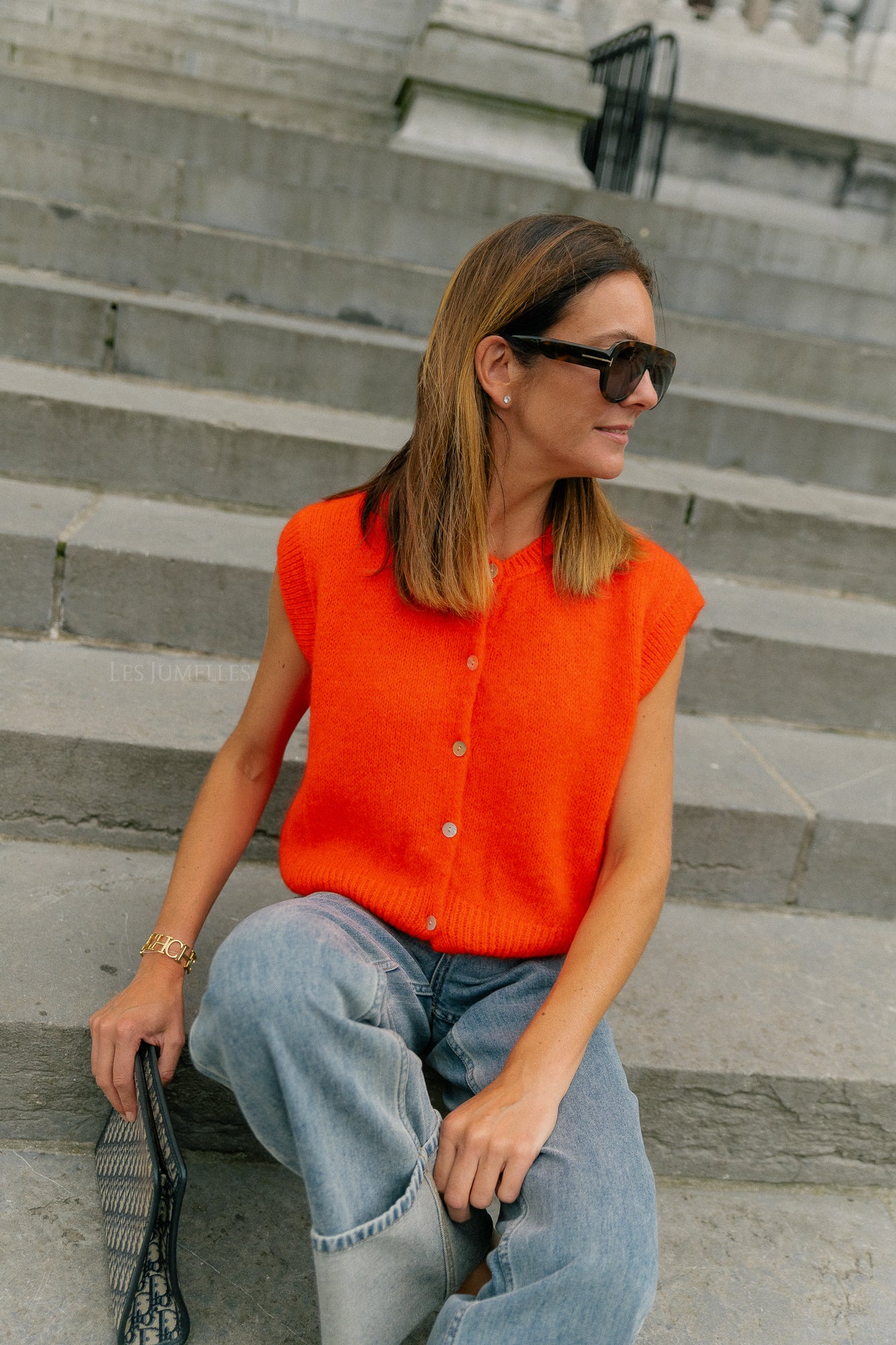 Lynn SL cardigan neon orange