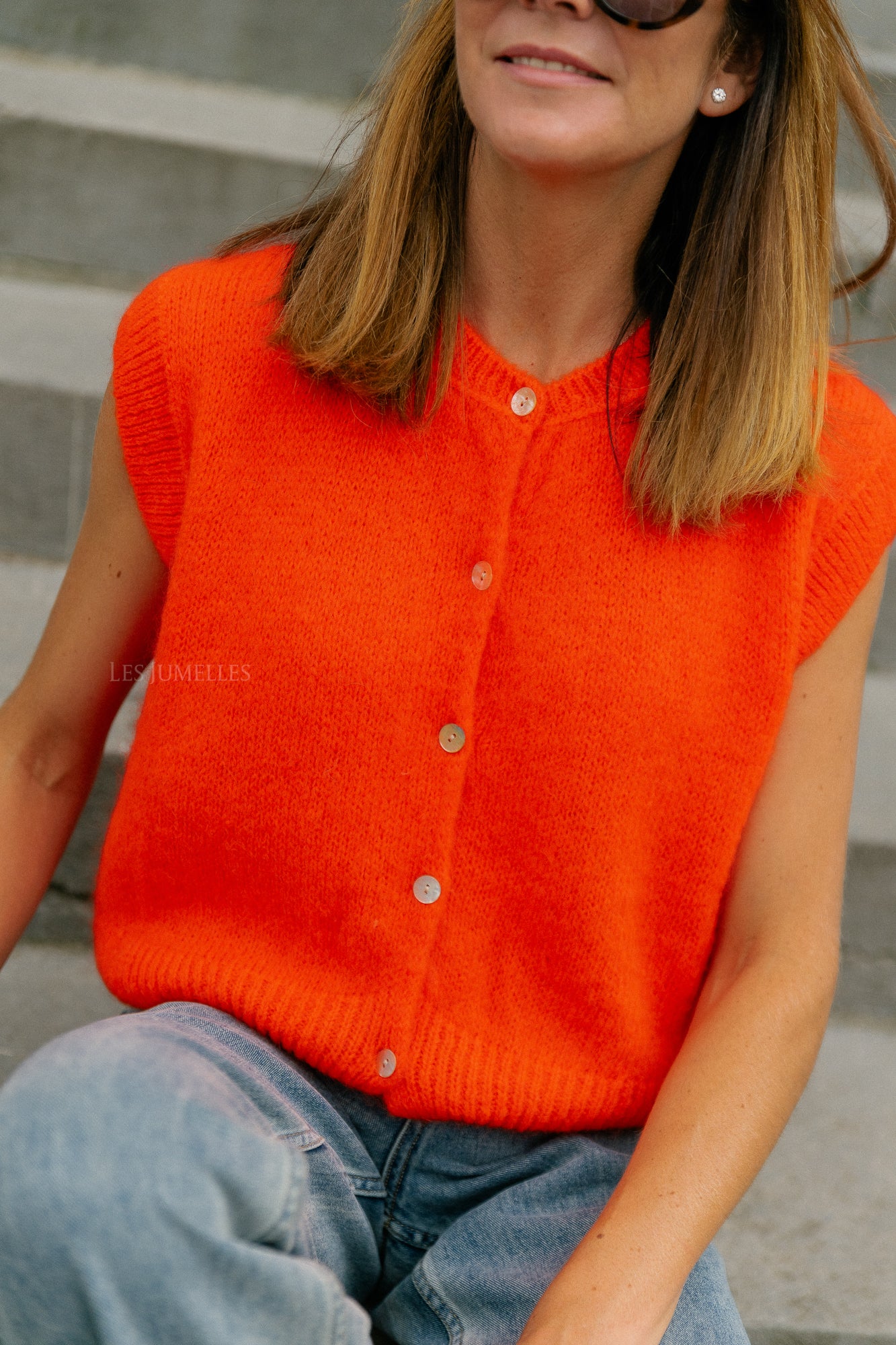 Lynn SL cardigan neon orange