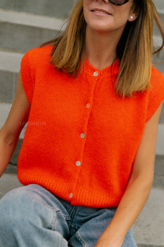 Les Jumelles Lynn SL cardigan neon orange