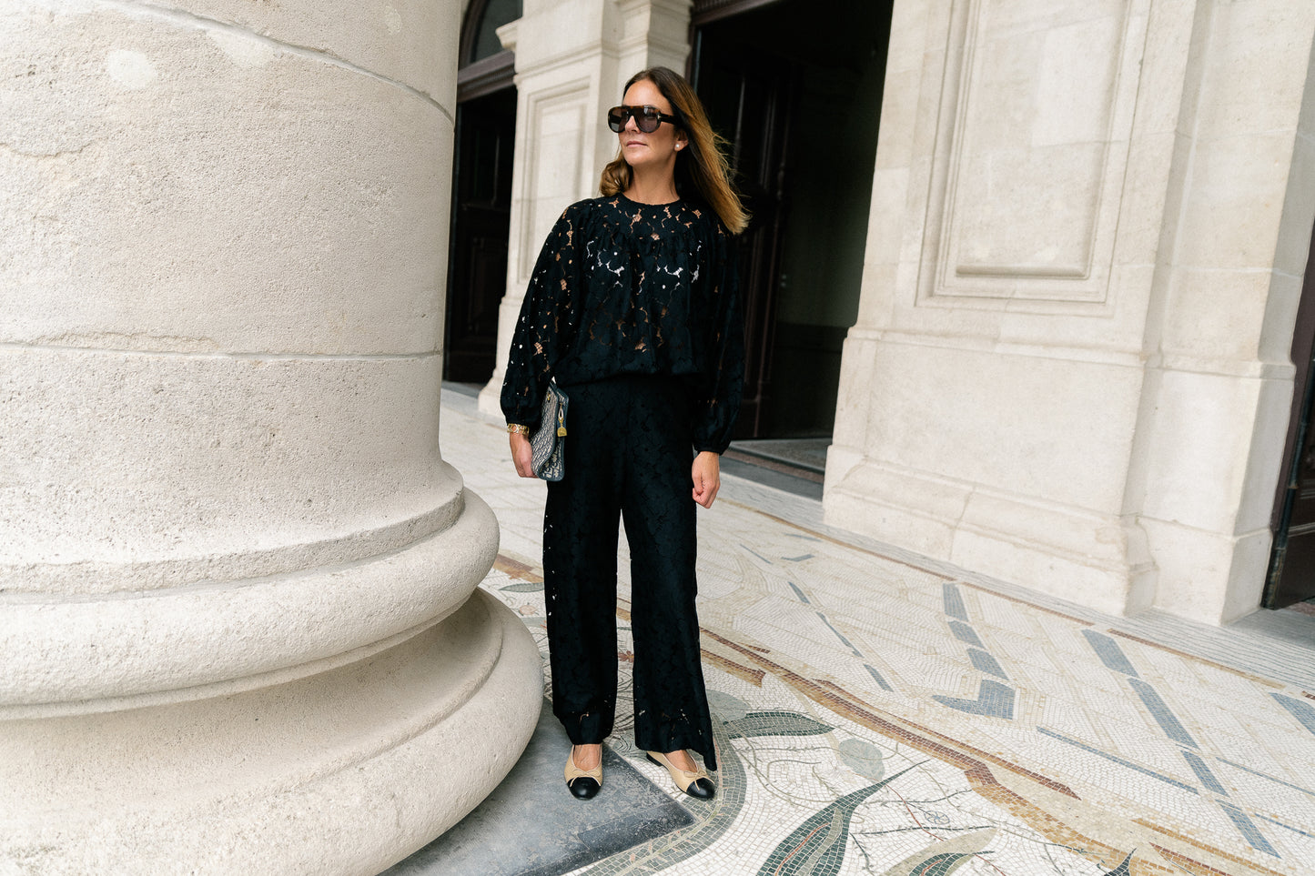 Lily lace blouse black