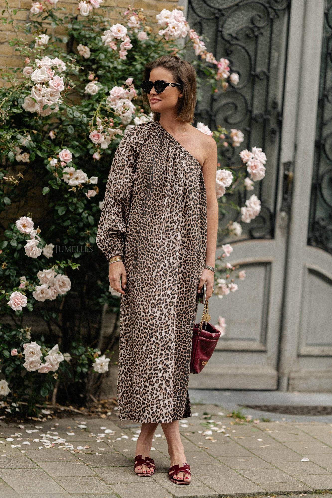 Margaret ein Schulter langes Kleid Leopard