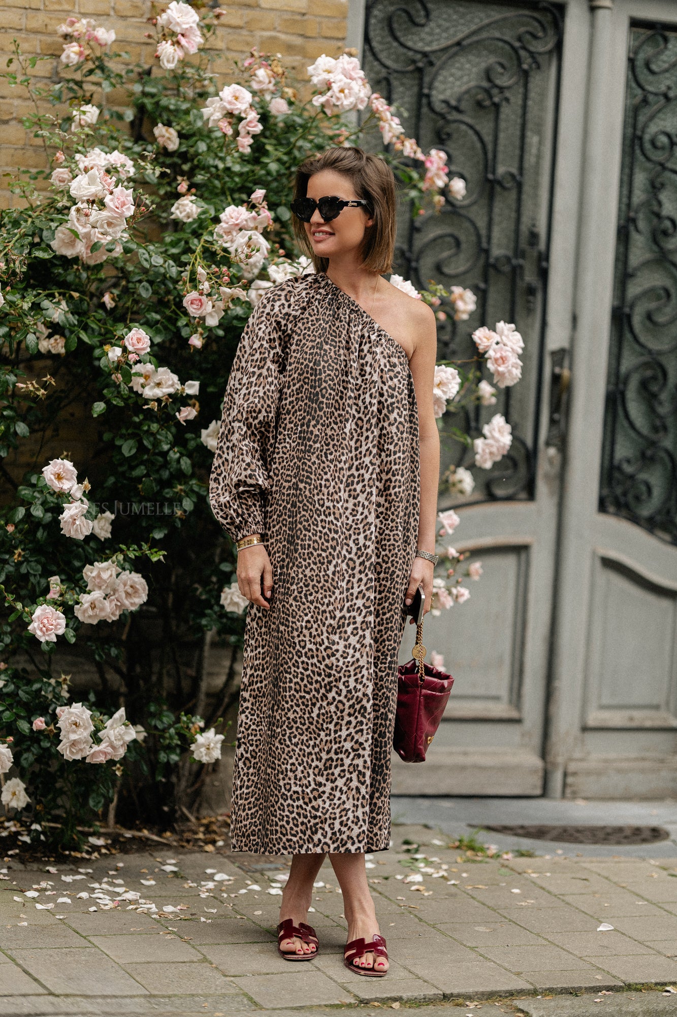 Margaret ein Schulter langes Kleid Leopard