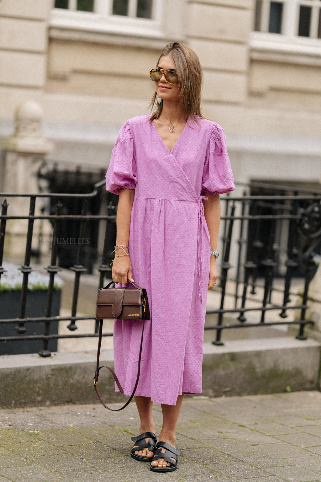 Juliette diagonales Wickelkleid in Orchidee