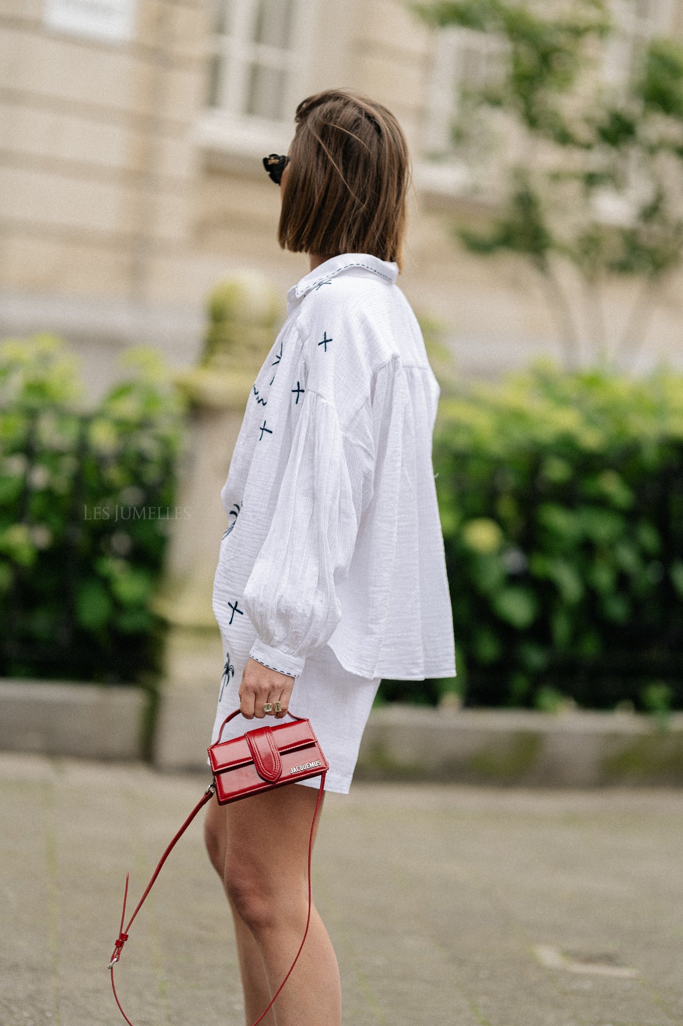 Dara bestickte Shorts Weiß