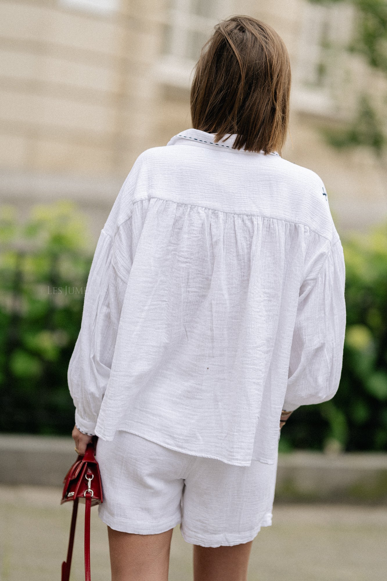 Dara bestickte Shorts Weiß