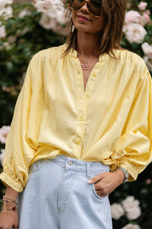 Les Jumelles Cadie Baumwollbluse gelb