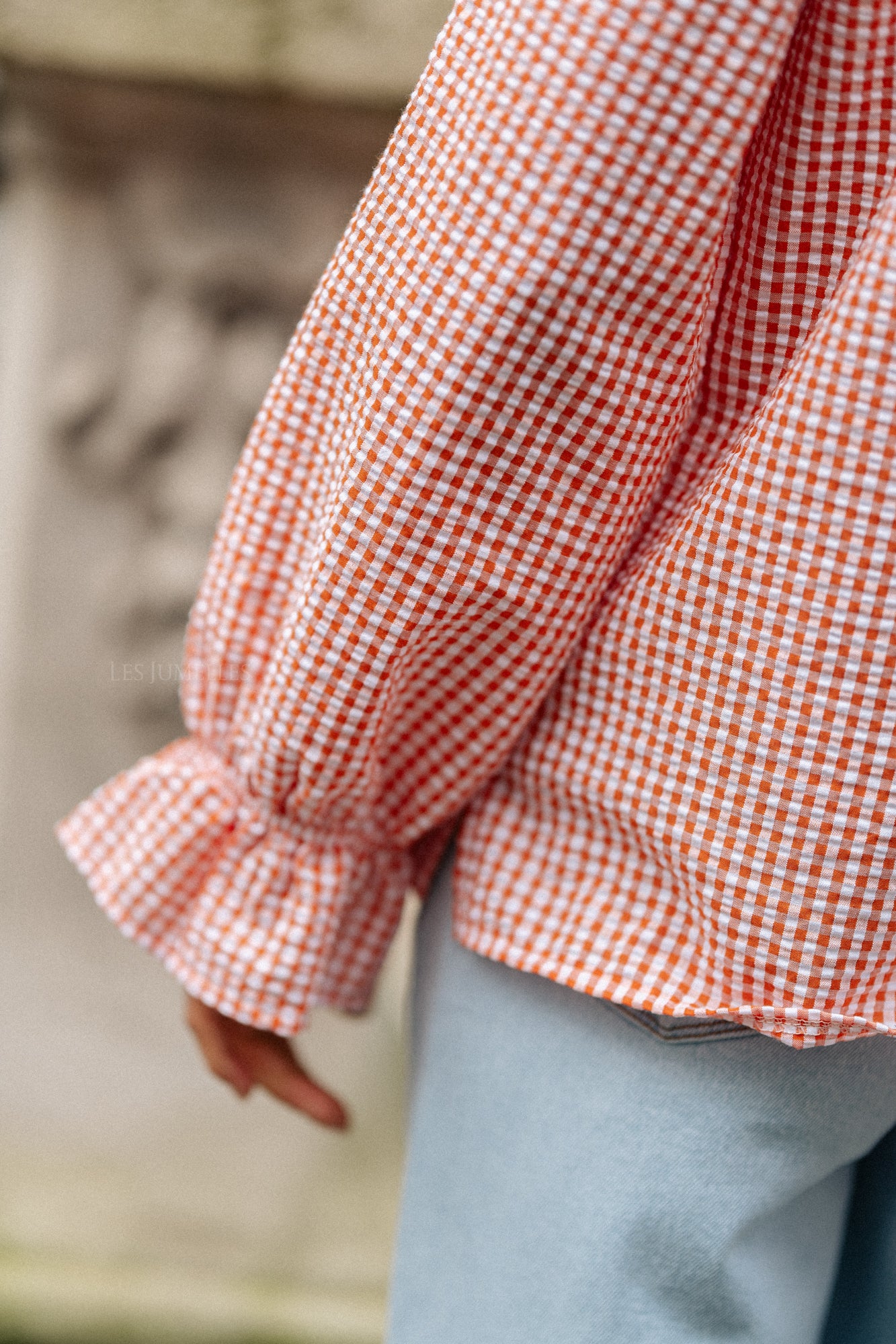 Blouse à carreaux Jolene orange