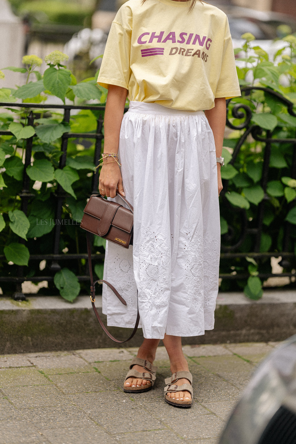 Midirok met broderie anglaise wit