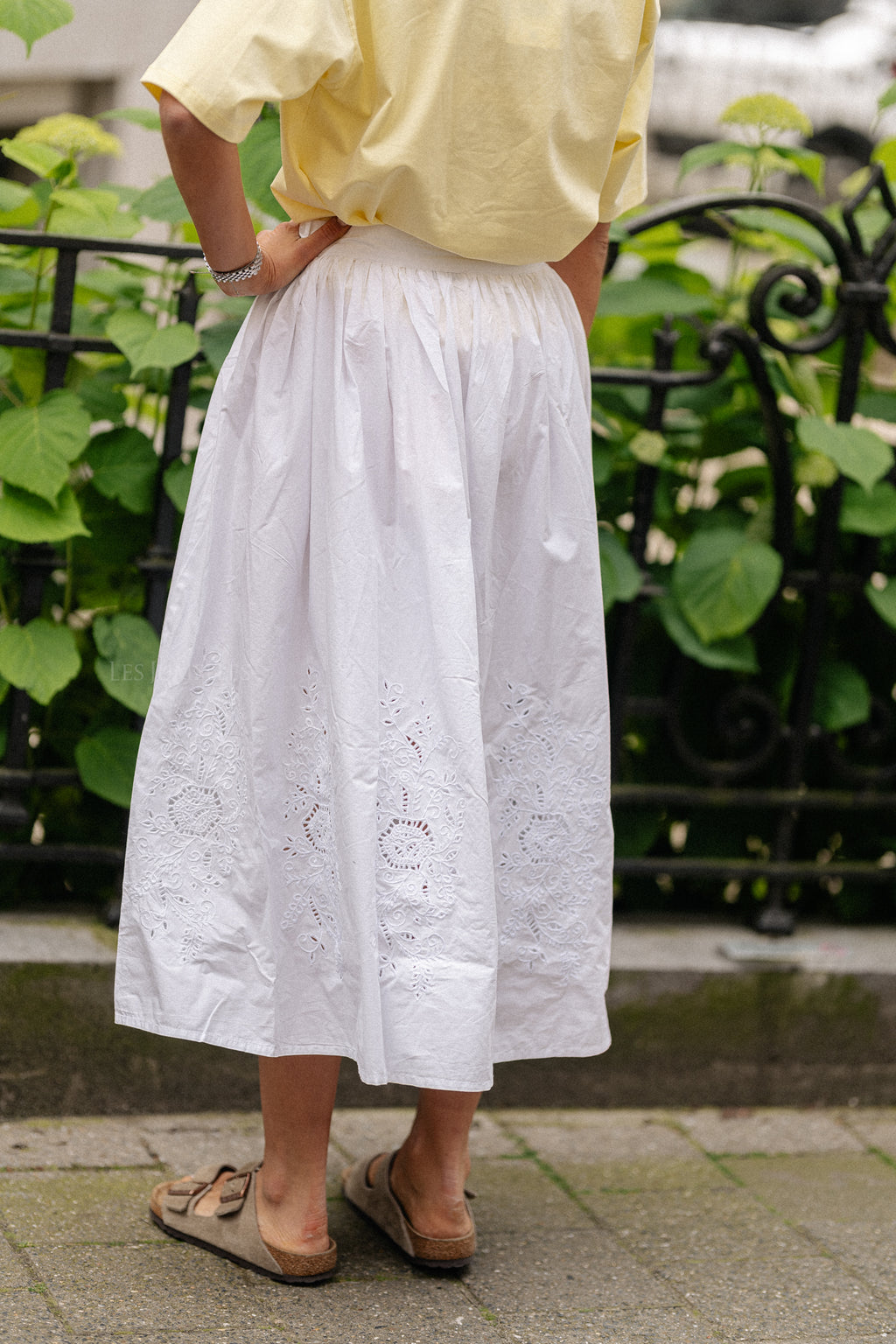 Midirok met broderie anglaise wit